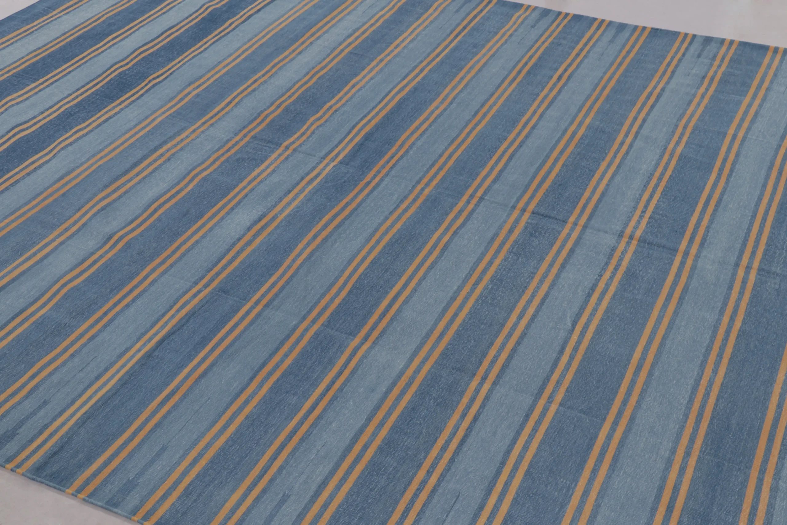 Contemporary Striped Dhurrie Flatweave Rug