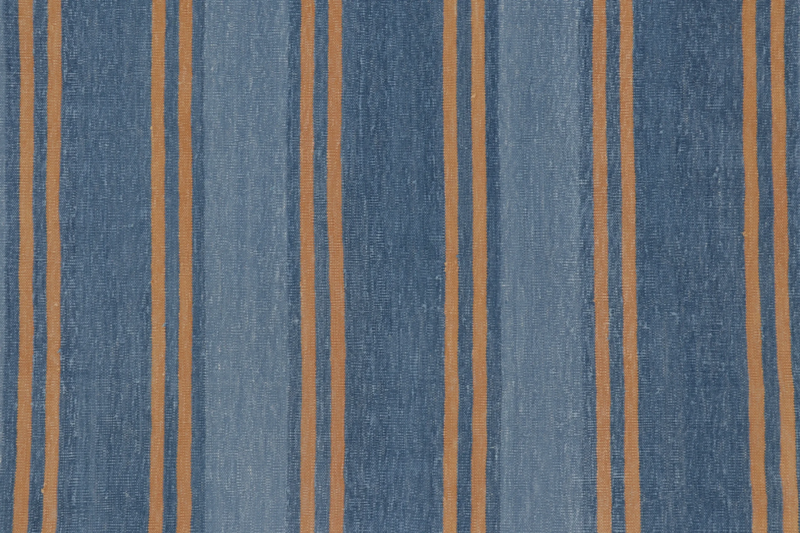 Contemporary Striped Dhurrie Flatweave Rug