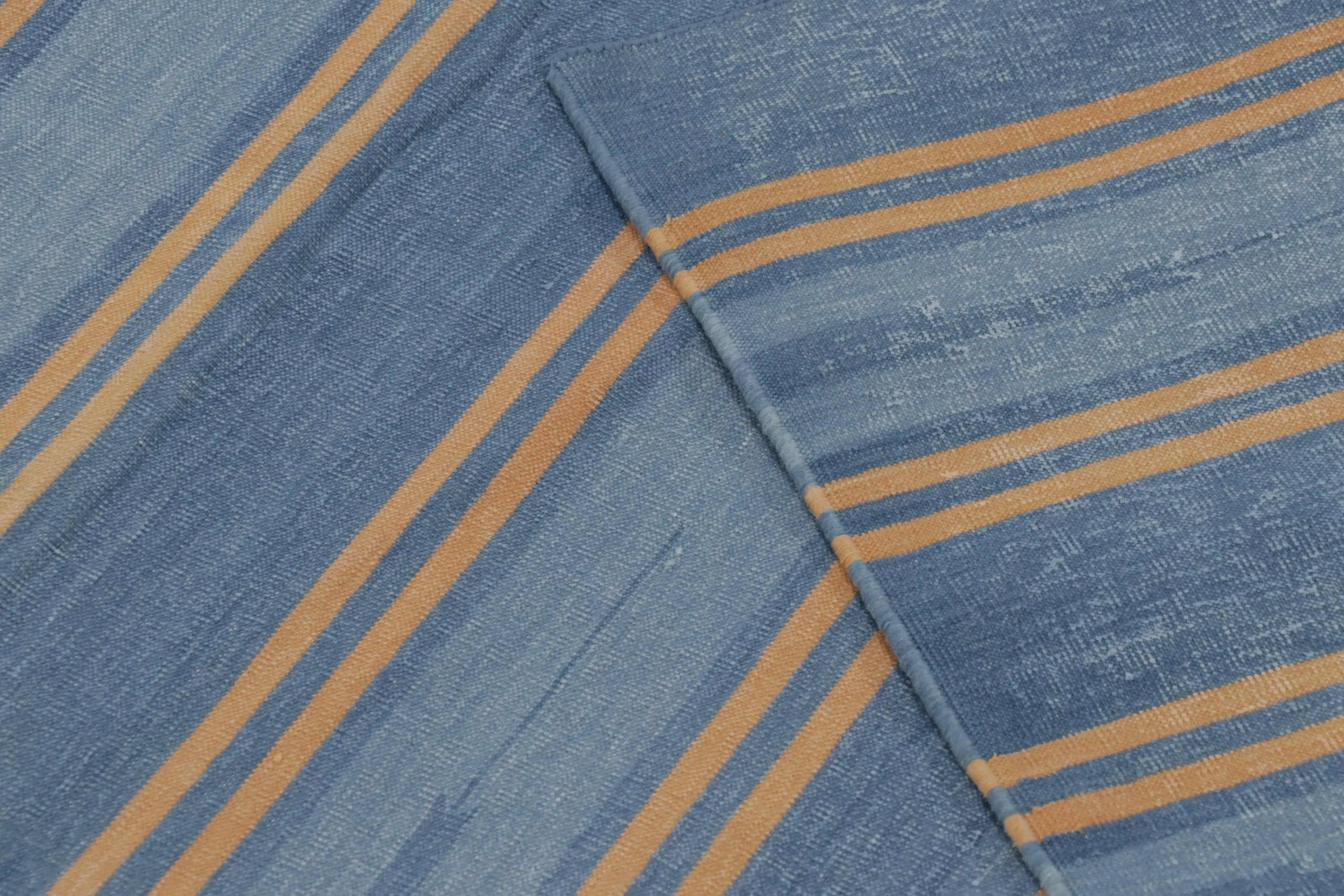 Contemporary Striped Dhurrie Flatweave Rug