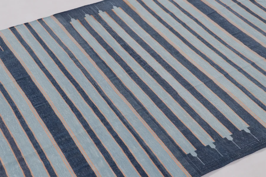 Contemporary Striped Dhurrie Geometric Flatweave