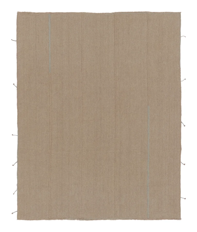 Rug & Kilim's Contemporary Kilim, Beige Textural Stripes