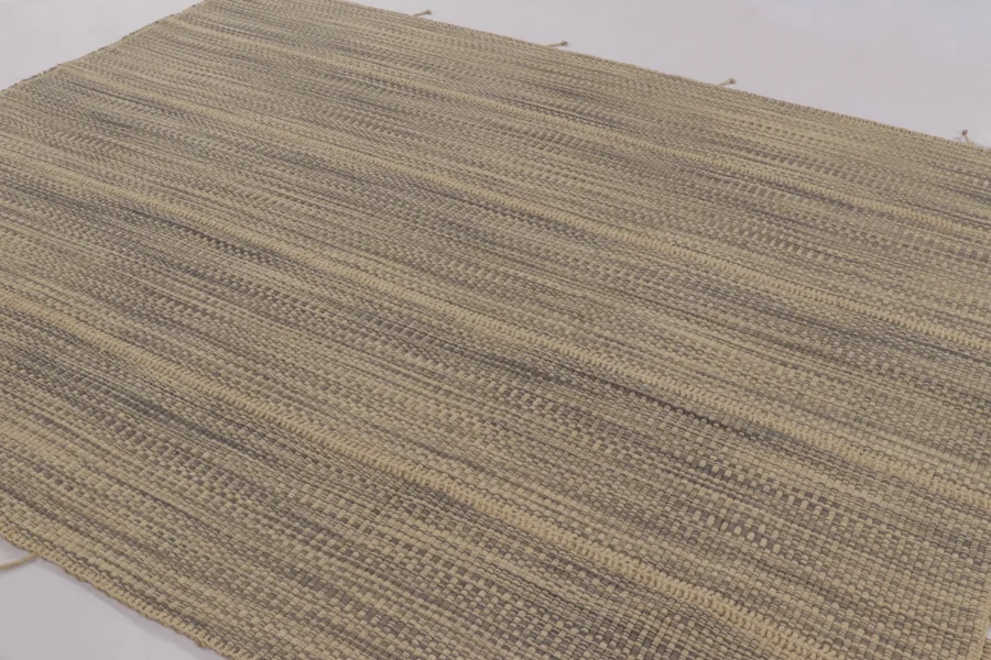 Hover image of Rug & Kilim’s Contemporary Kilim, Beige with Gray Textural Stripes
