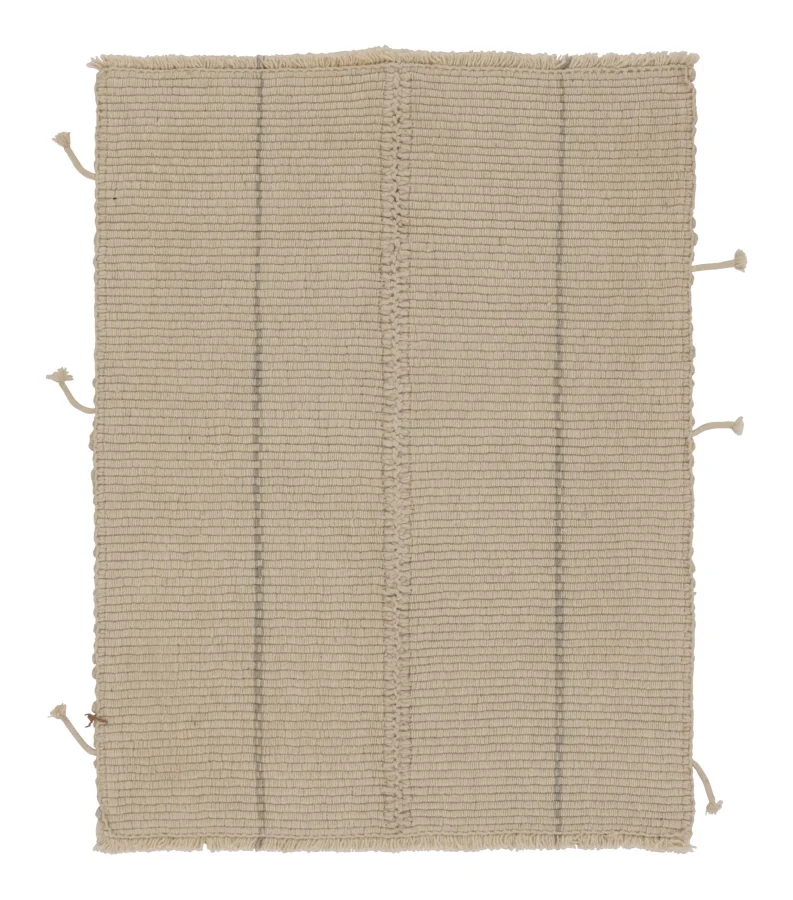 Rug & Kilim's Contemporary Accent Kilim, Beige Textural Stripes