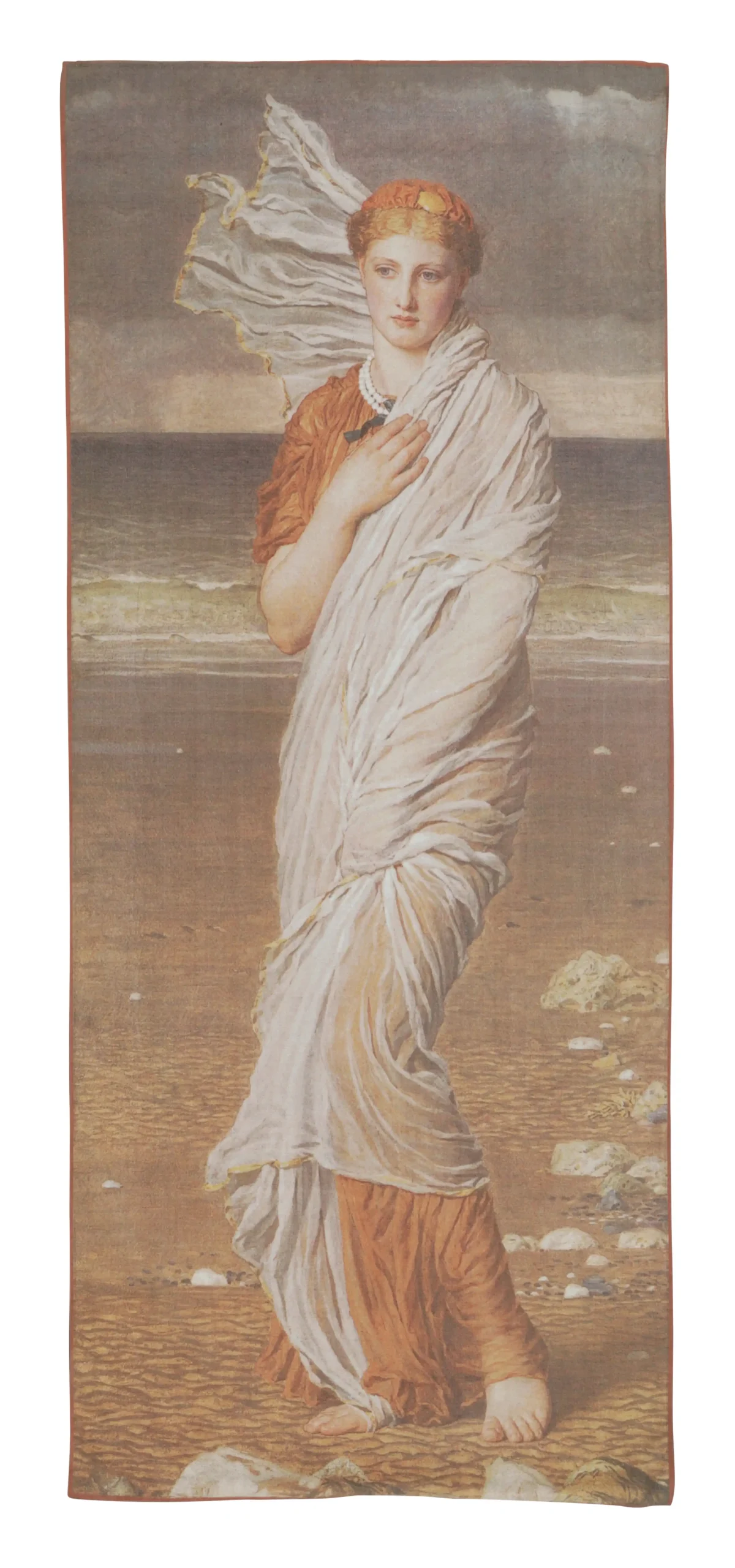 Pair of Pre-Raphaelite Lady Pictorial Tapestry Panels