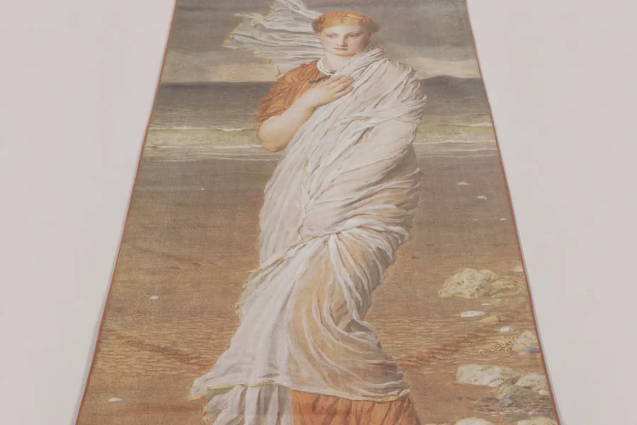 Pair of Pre-Raphaelite Lady Pictorial Tapestry Panels