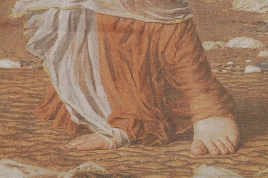 Pair of Pre-Raphaelite Lady Pictorial Tapestry Panels