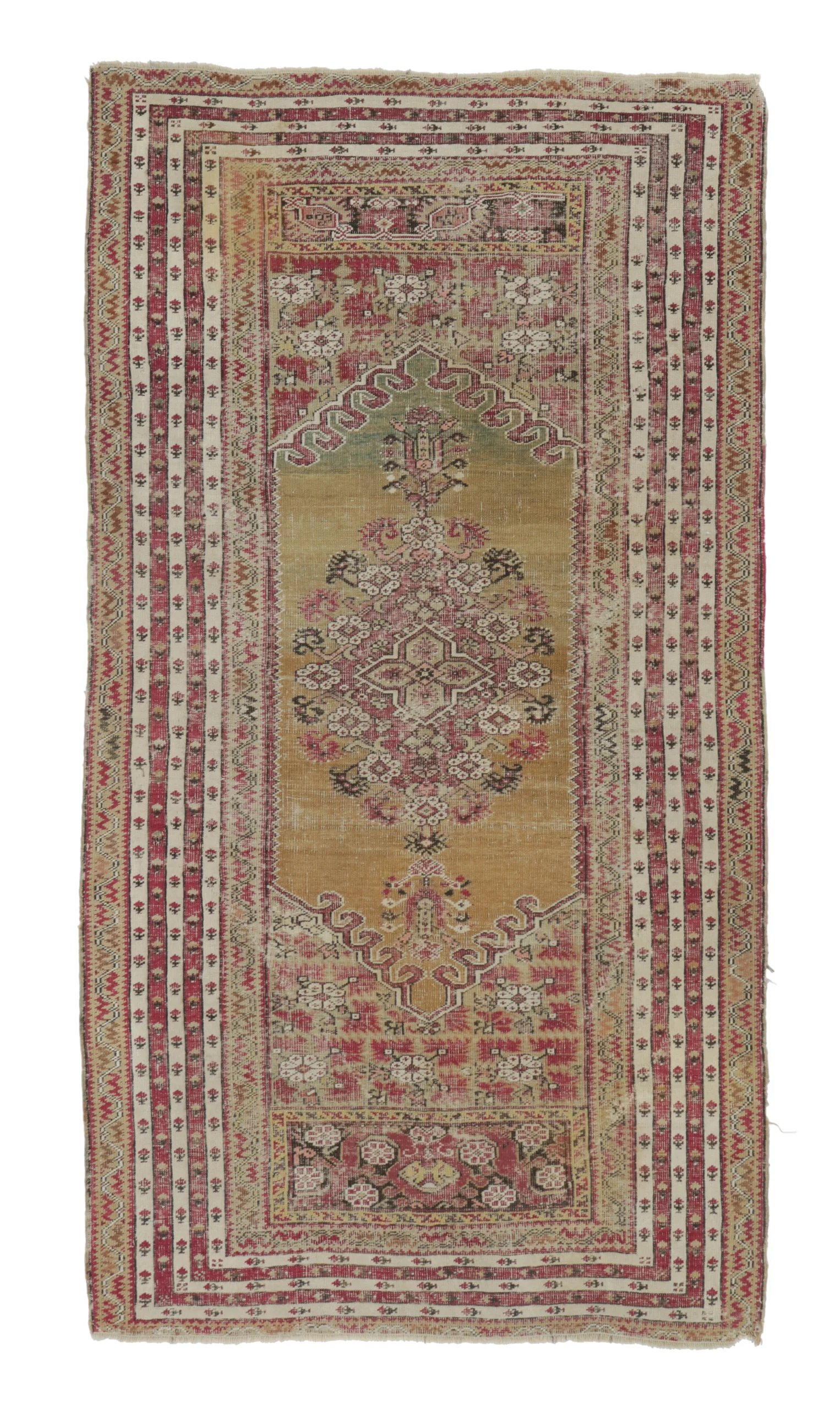 Antique Ghiordes Runner Rug