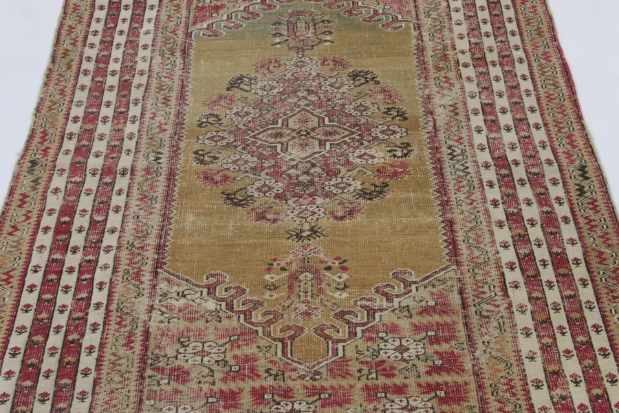 Antique Ghiordes Runner Rug