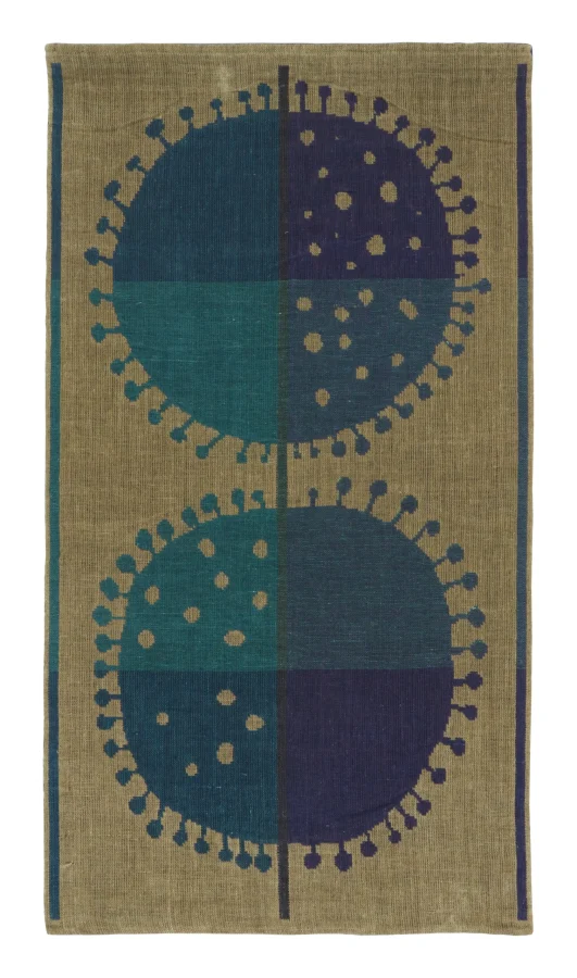 Vintage Finnish Golden Tapestry “Kaksonen” by Maija Kolsi-Mäkelä  - Rug & Kilim