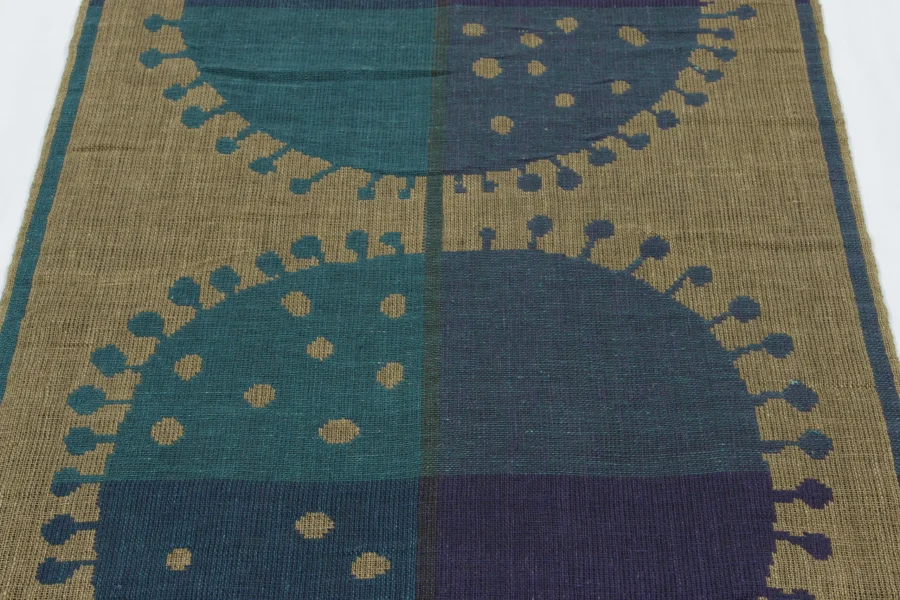 Hover image of Vintage Finnish Golden Tapestry “Kaksonen” by Maija Kolsi-Mäkelä  - Rug & Kilim