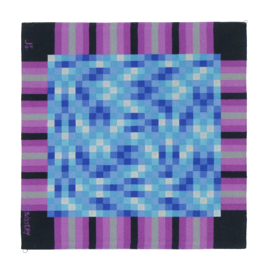 Vintage Signed Square Jean Claude Bissery Modernist Tapestry - Rug & Kilim