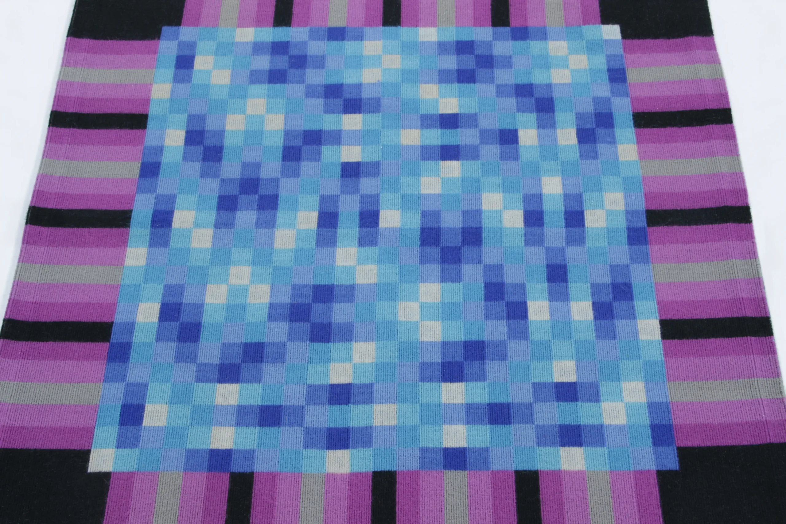 Signed Jean-Clause Bissery Vintage Modernist Square Tapestry