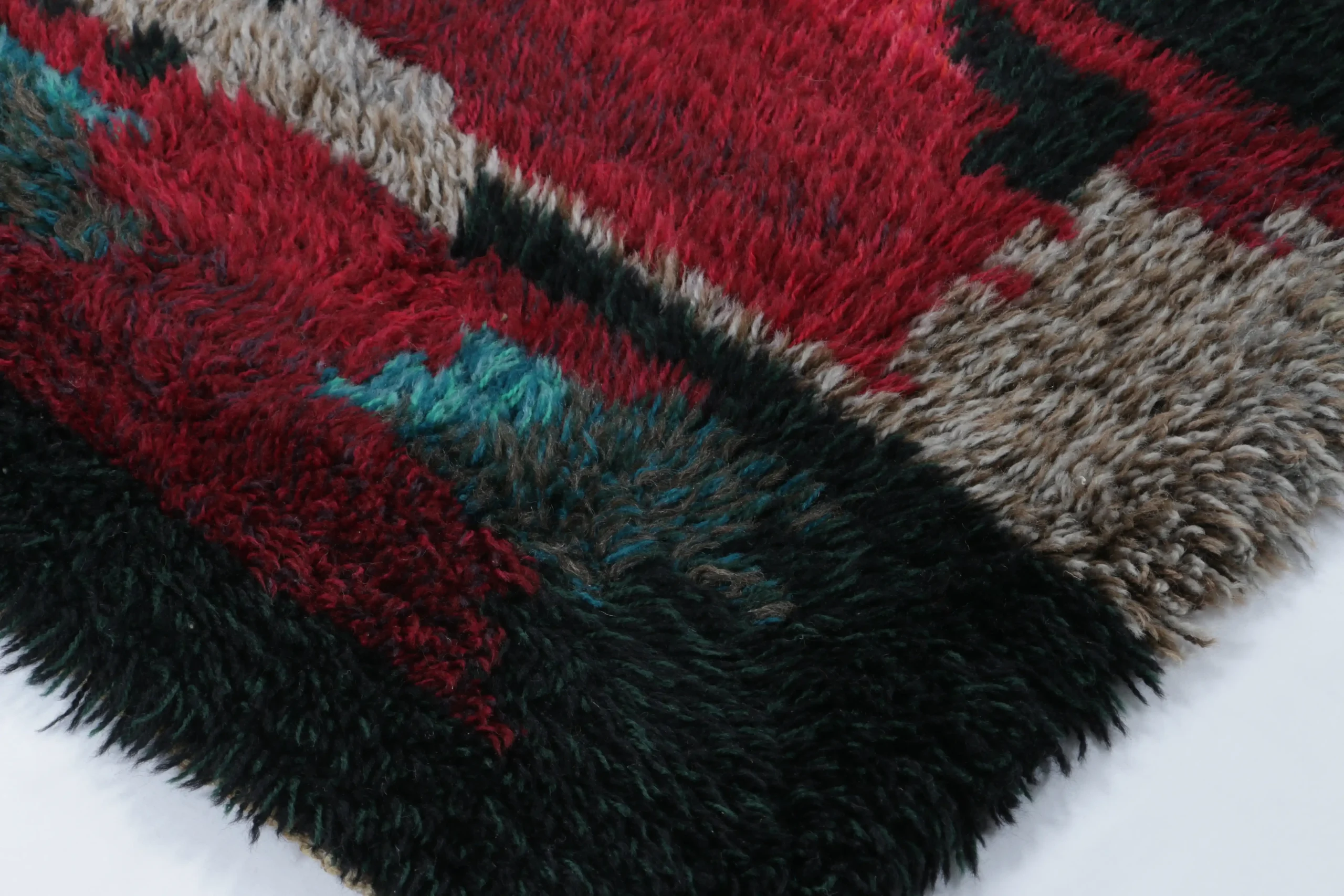 Vintage Swedish Rya Abstract Rug