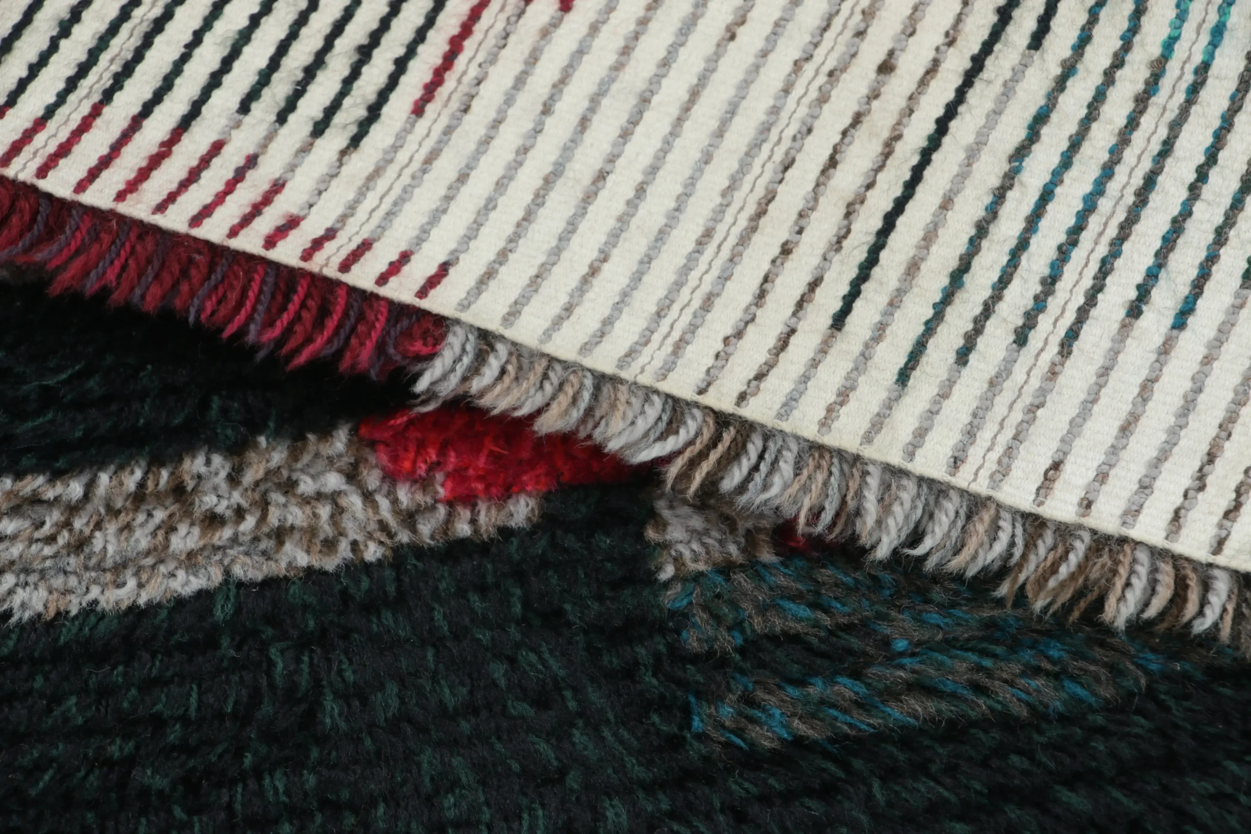Vintage Swedish Rya Abstract Rug