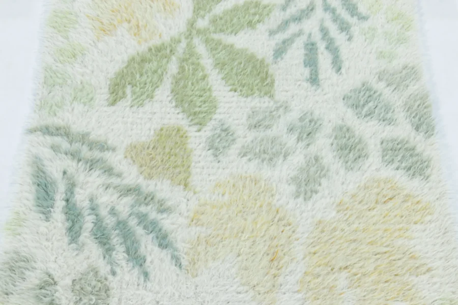 Vintage Swedish Rya Floral Rug