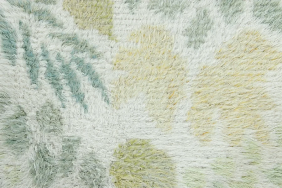 Vintage Swedish Rya Floral Rug