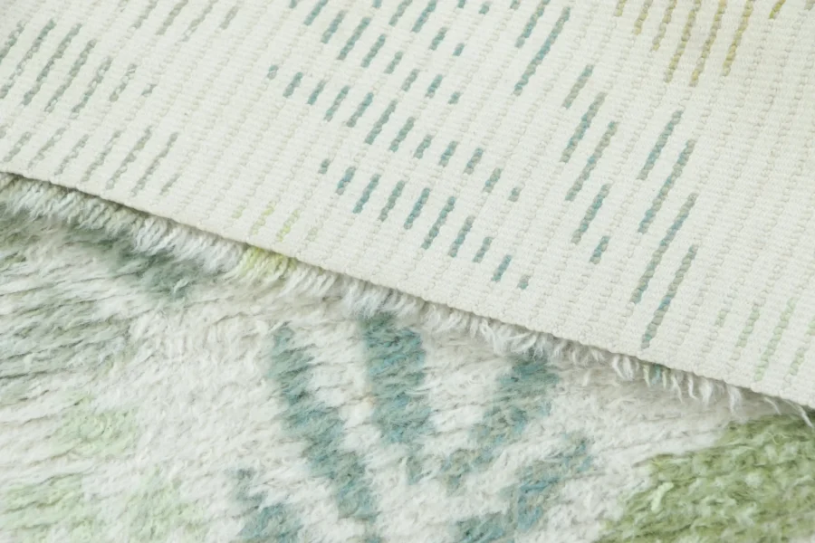 Vintage Swedish Rya Floral Rug
