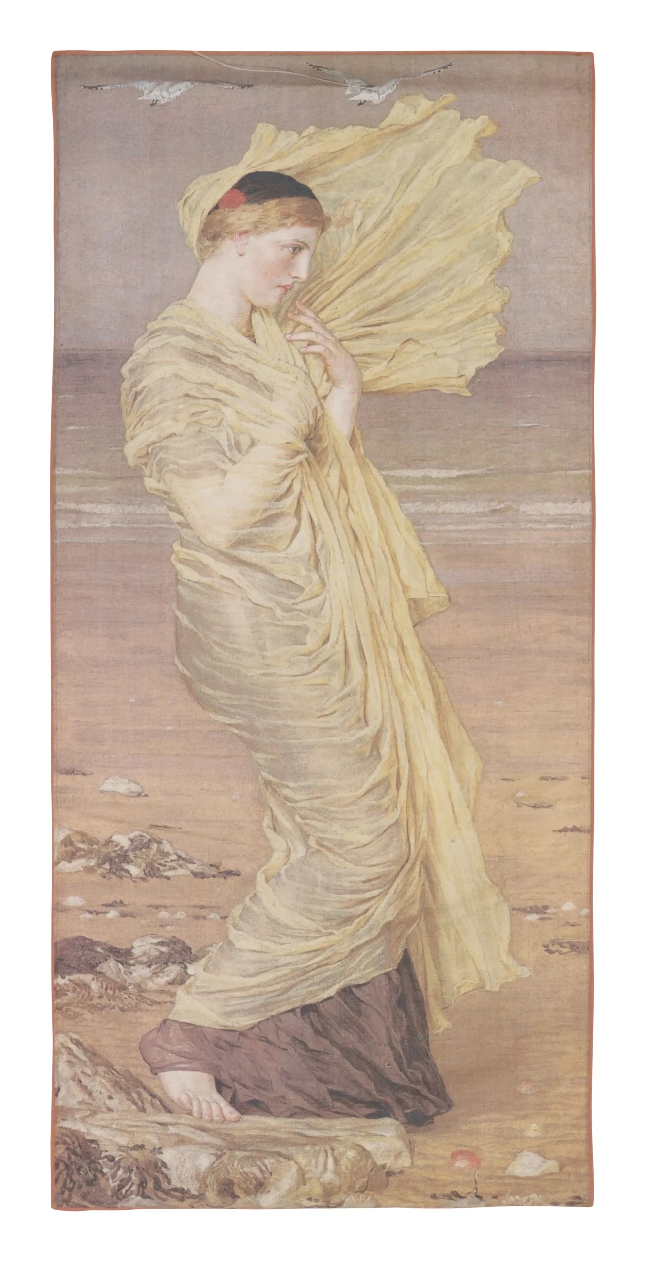 Pair of Pre-Raphaelite Lady Pictorial Tapestry Panels