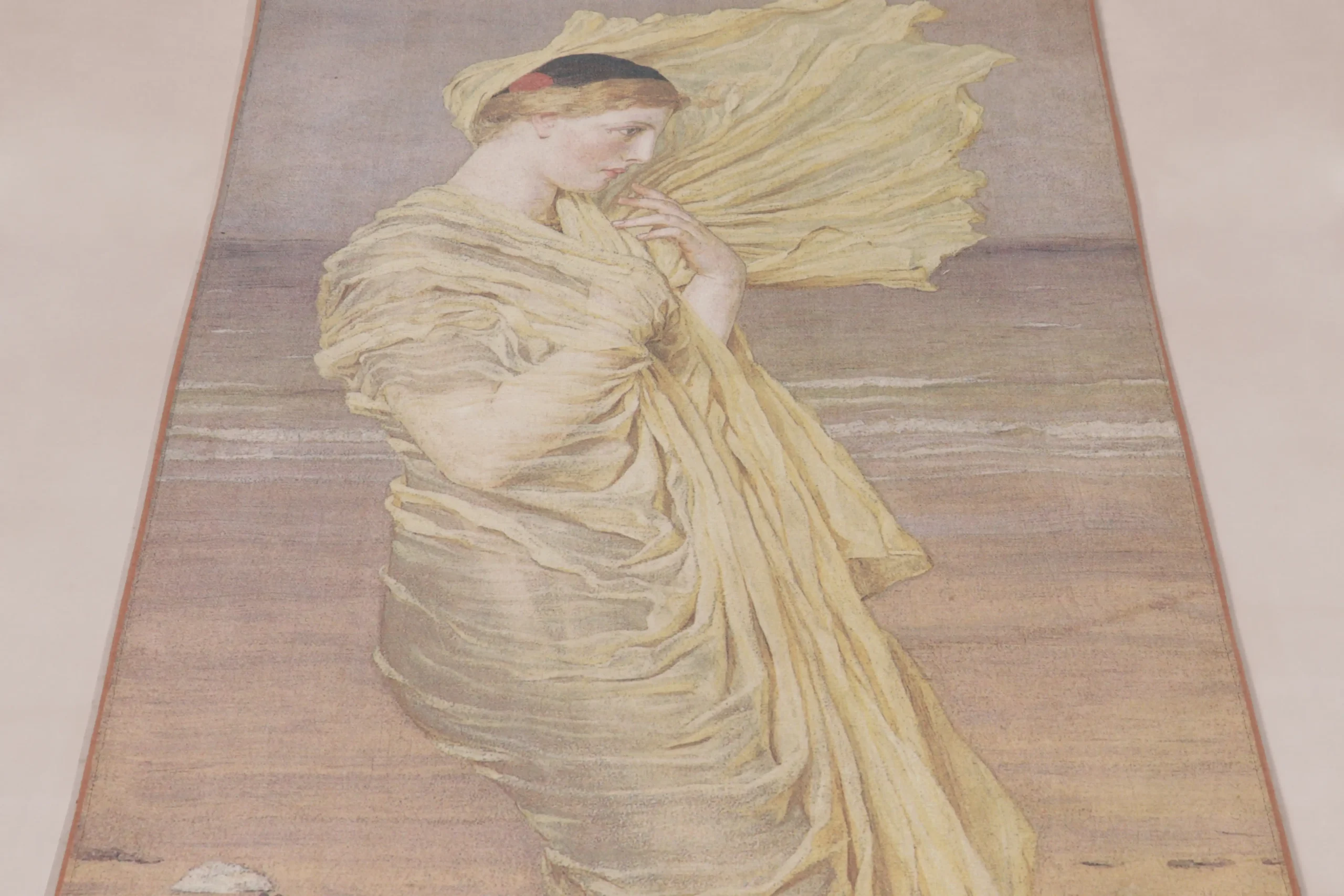 Pair of Pre-Raphaelite Lady Pictorial Tapestry Panels