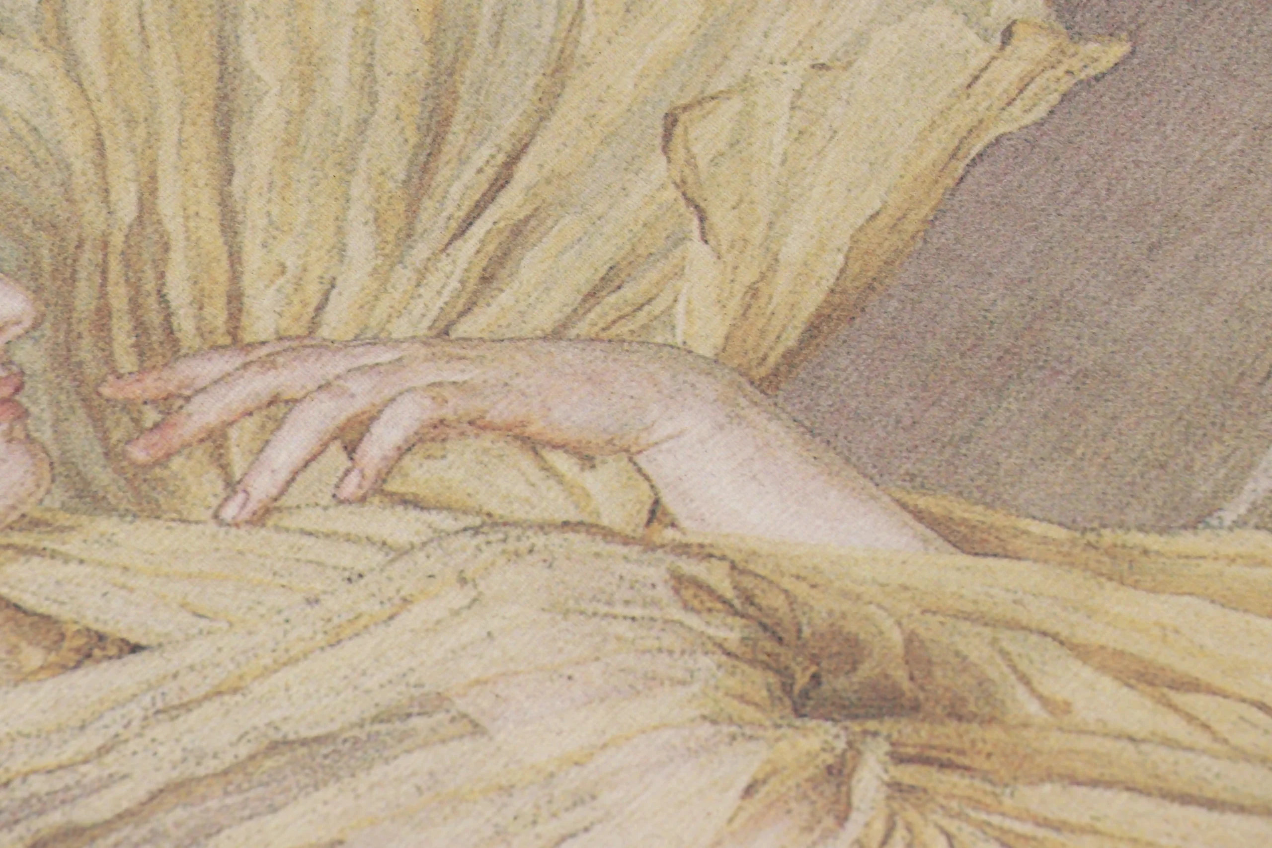 Pair of Pre-Raphaelite Lady Pictorial Tapestry Panels