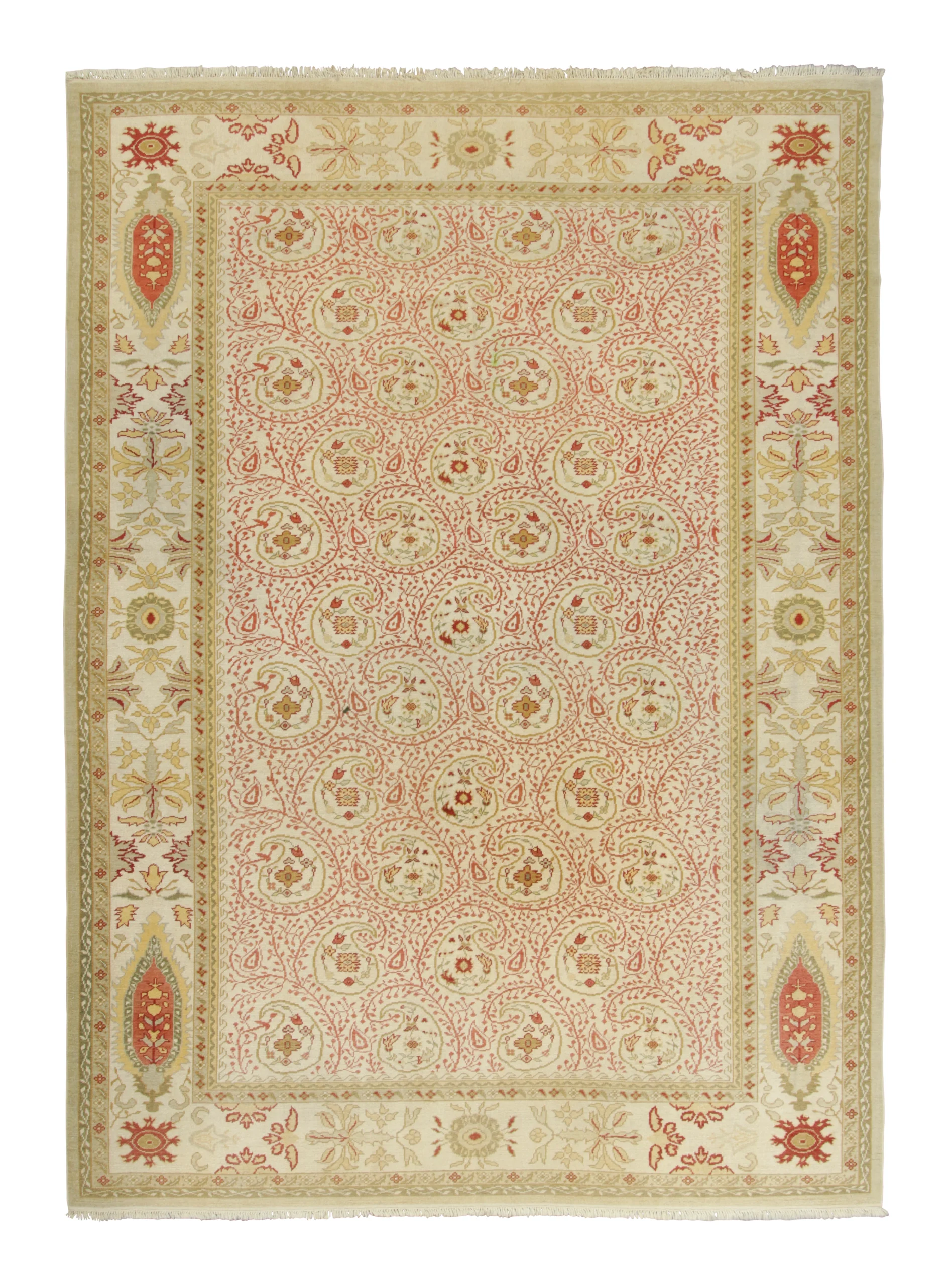 Vintage Oushak Floral Rug