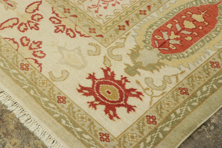 Vintage Oushak Floral Rug