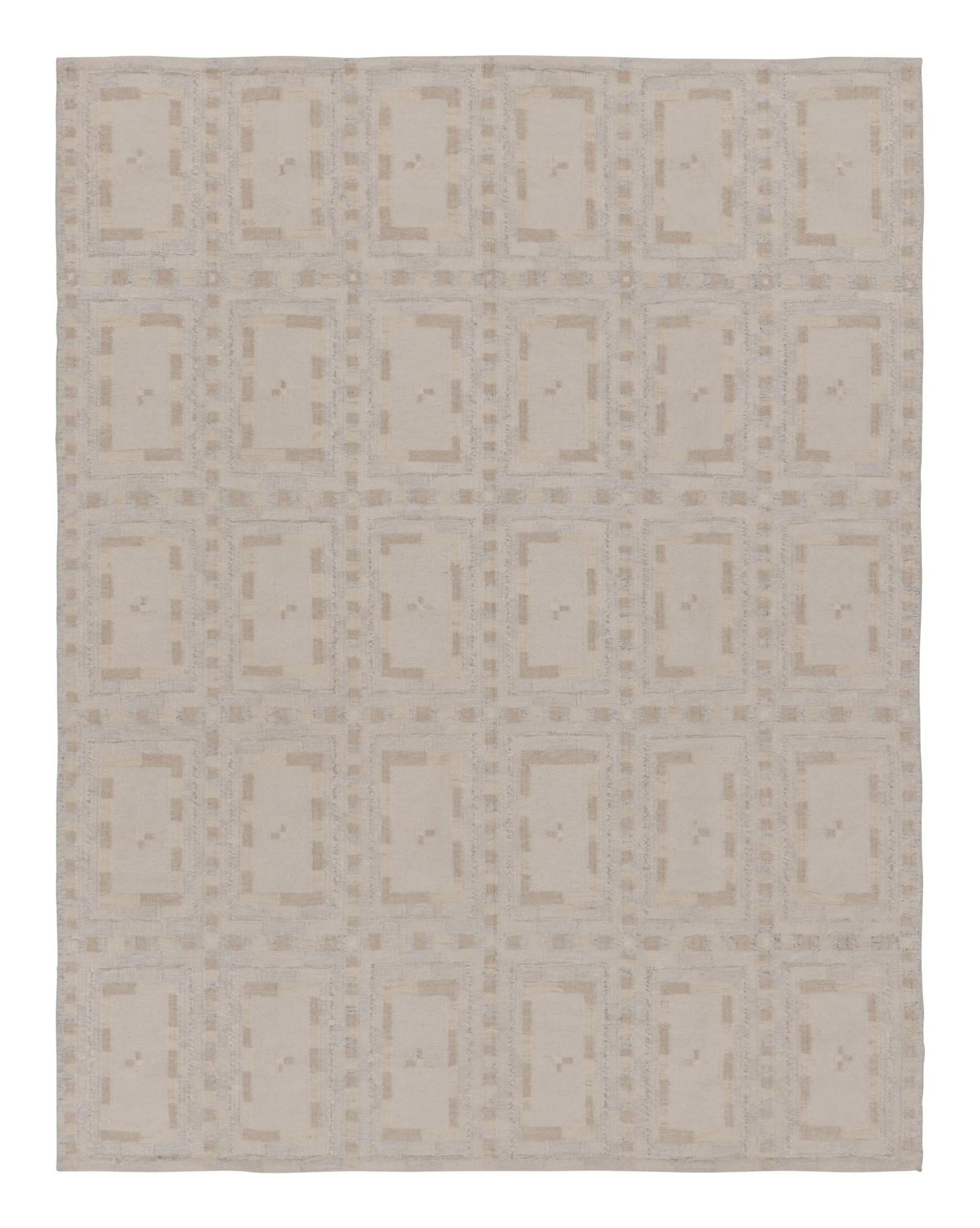 Scandinavian Geometric Flatweave Rug