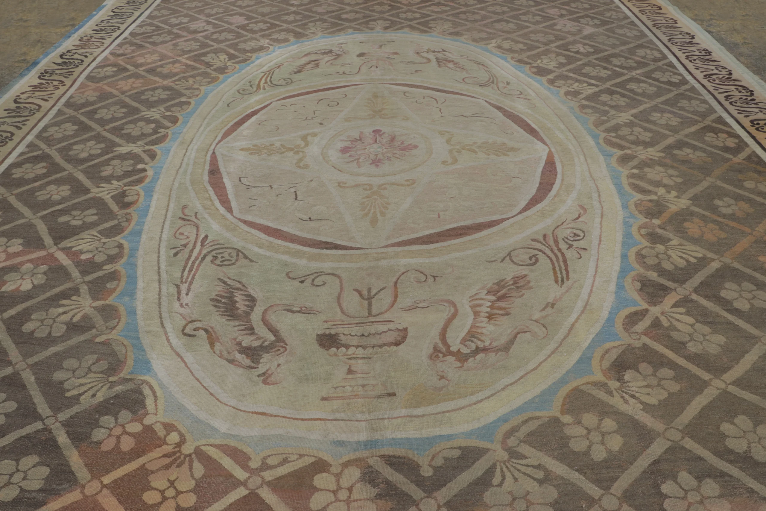 Oversized Antique Aubusson Rug