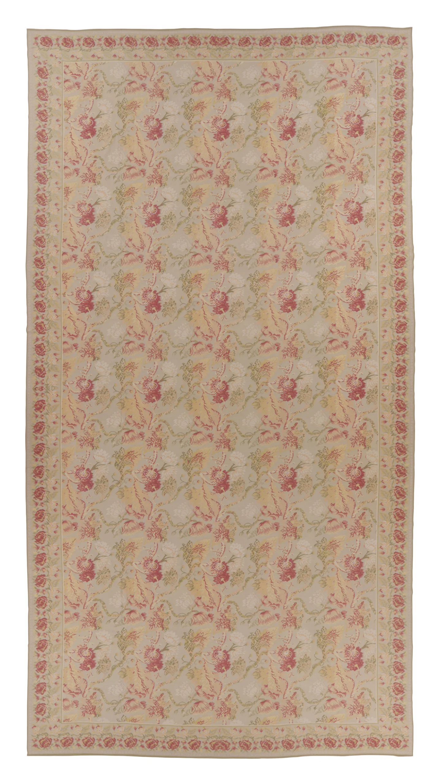 Oversized Vintage Aubusson Floral Rug
