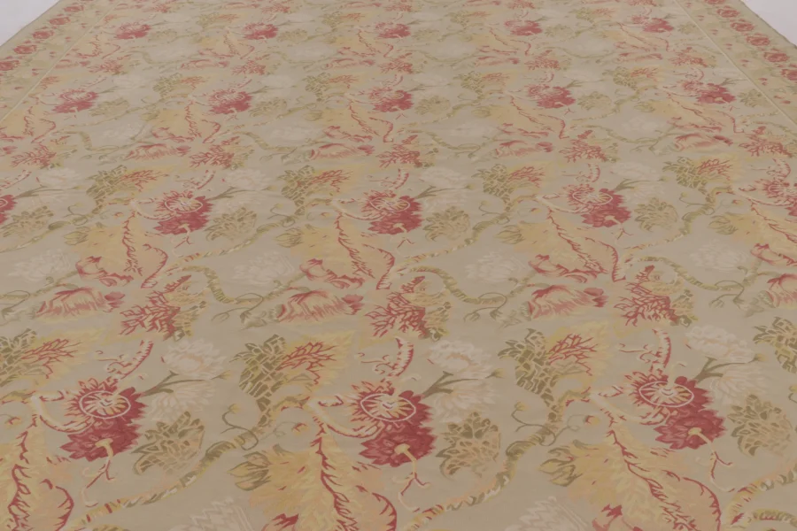 Oversized Vintage Aubusson Floral Rug