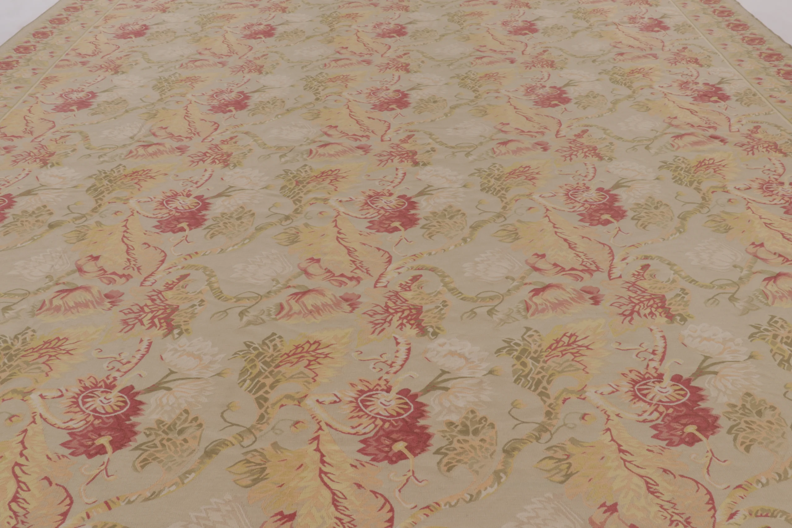Oversized Vintage Aubusson Floral Rug