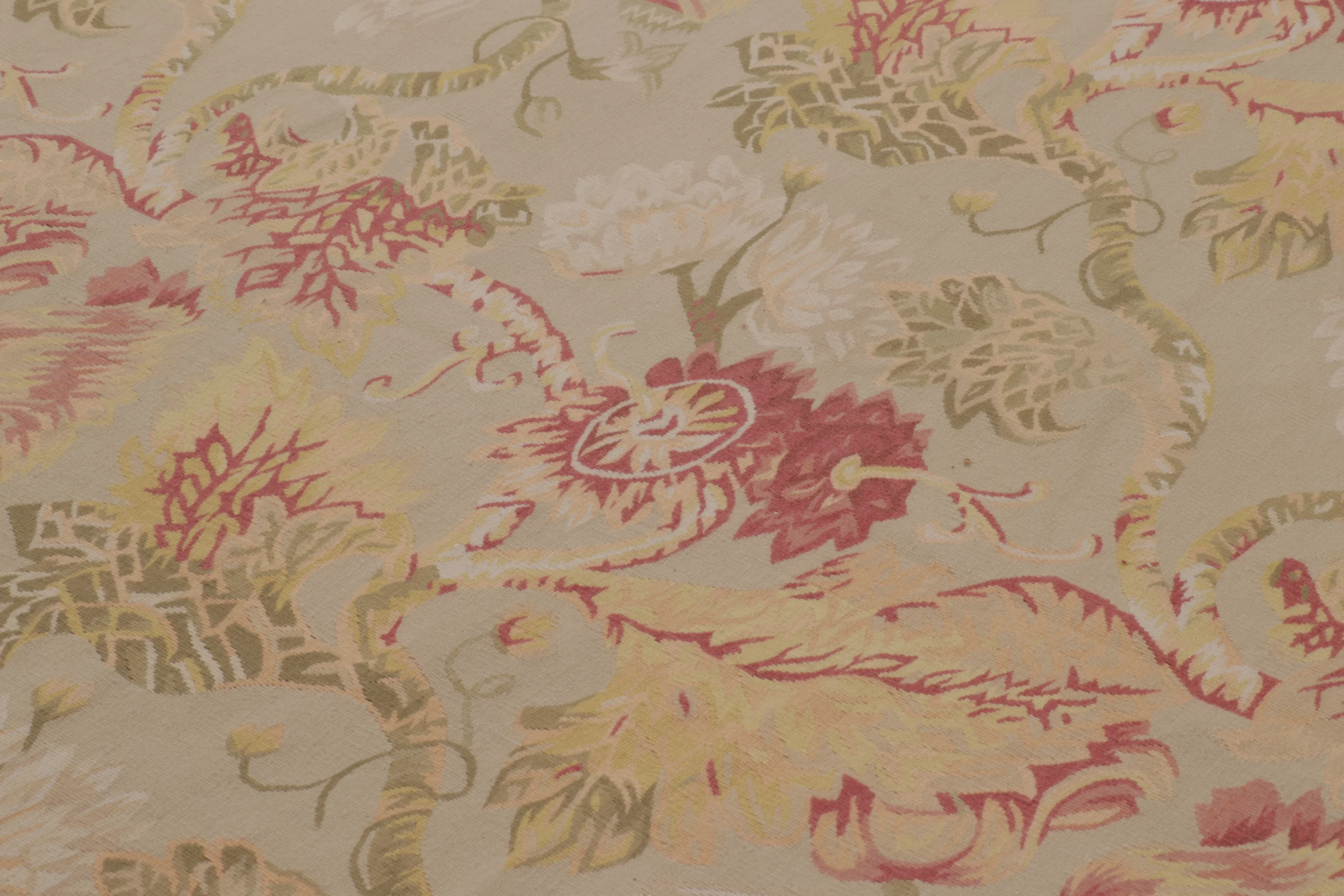 Oversized Vintage Aubusson Floral Rug