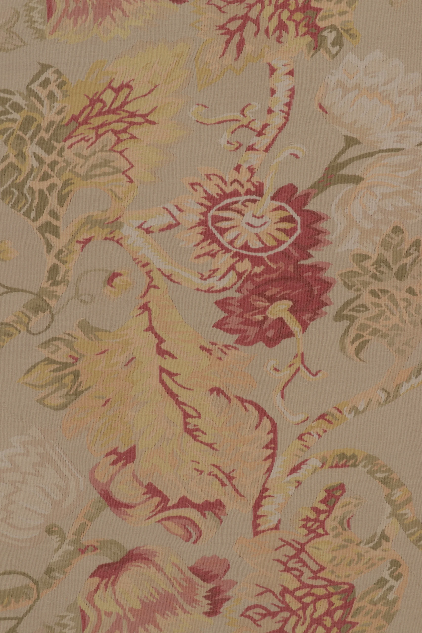 Oversized Vintage Aubusson Floral Rug