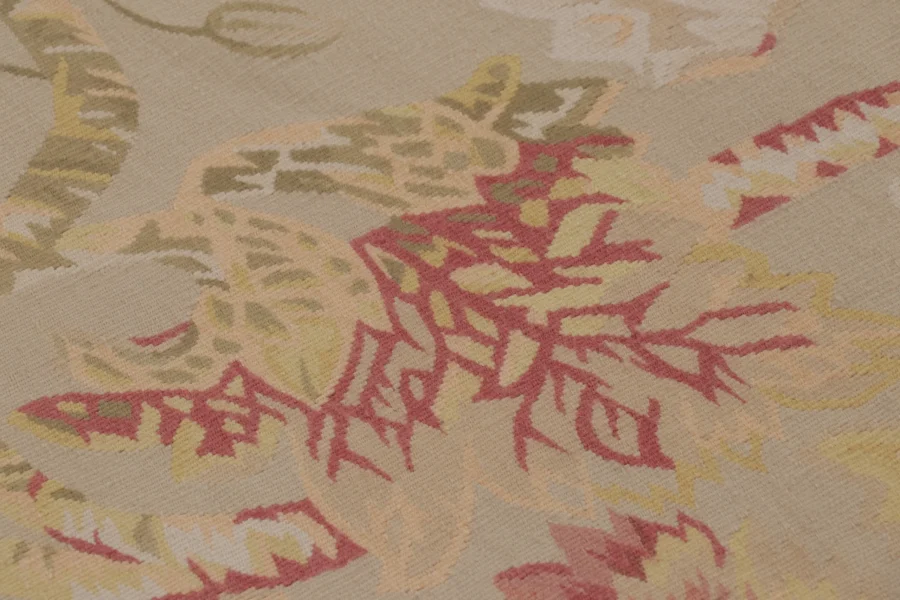Oversized Vintage Aubusson Floral Rug