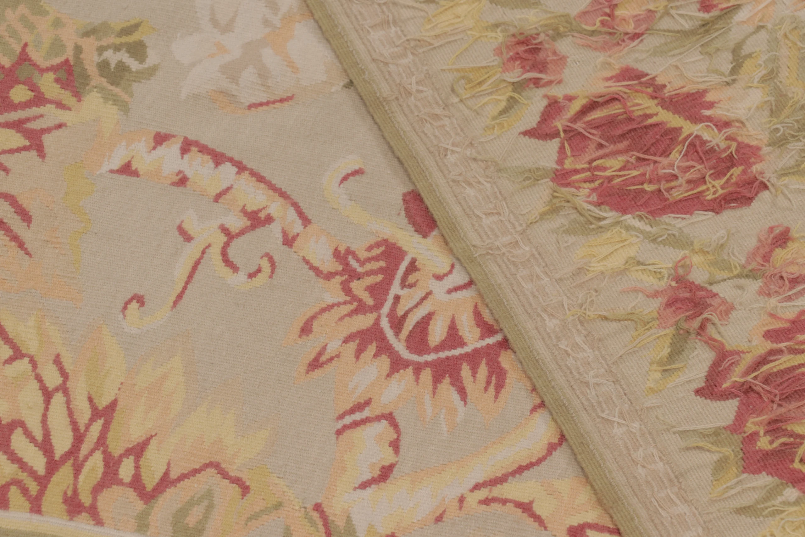 Oversized Vintage Aubusson Floral Rug