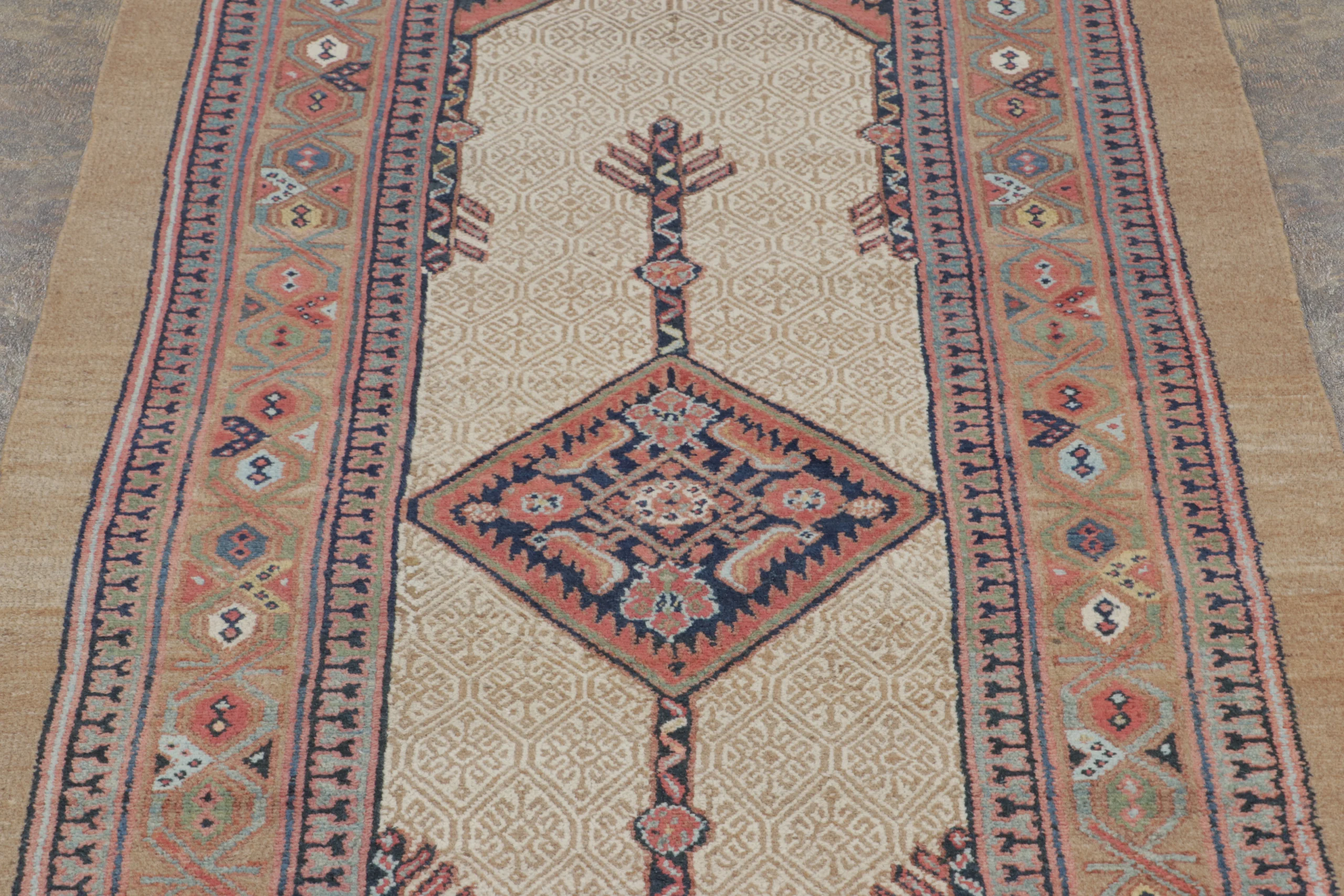 Antique Persian Serab Geometric Runner