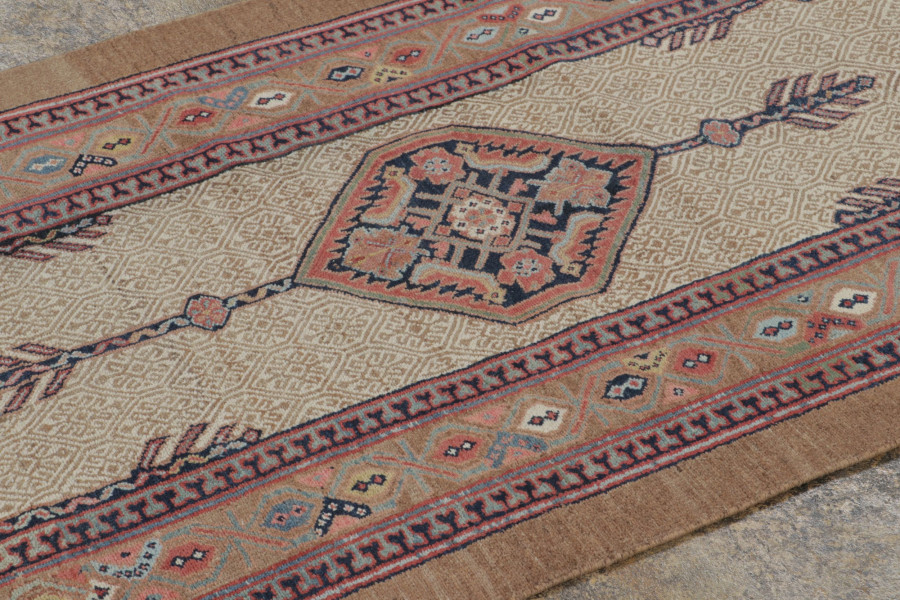 Antique Persian Serab Geometric Runner