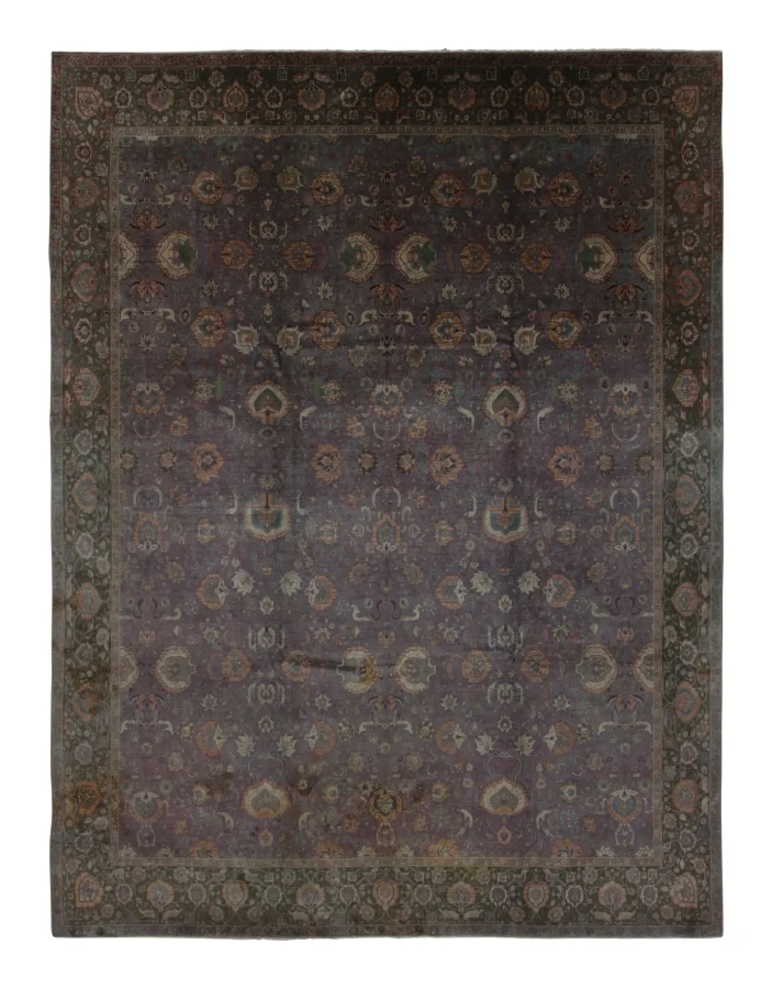 Rug & Kilim’s Agra Rug, Floral Trellis on Midnight Purple Field