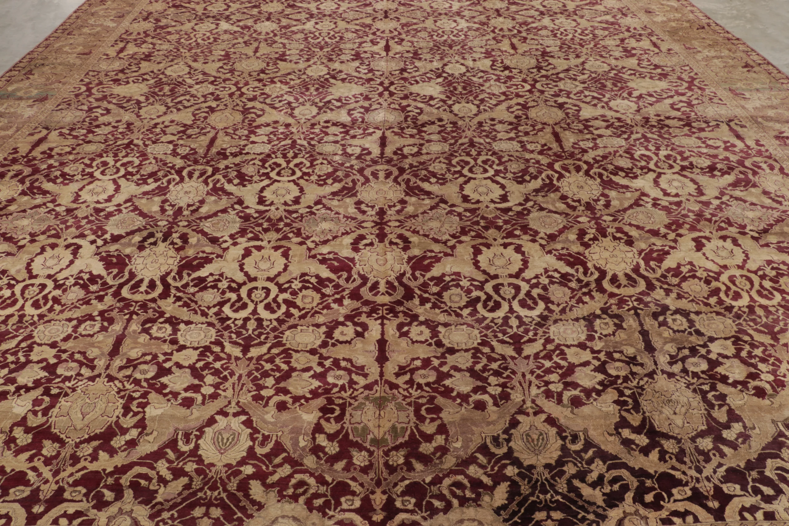 Oversized Antique Agra Floral Rug