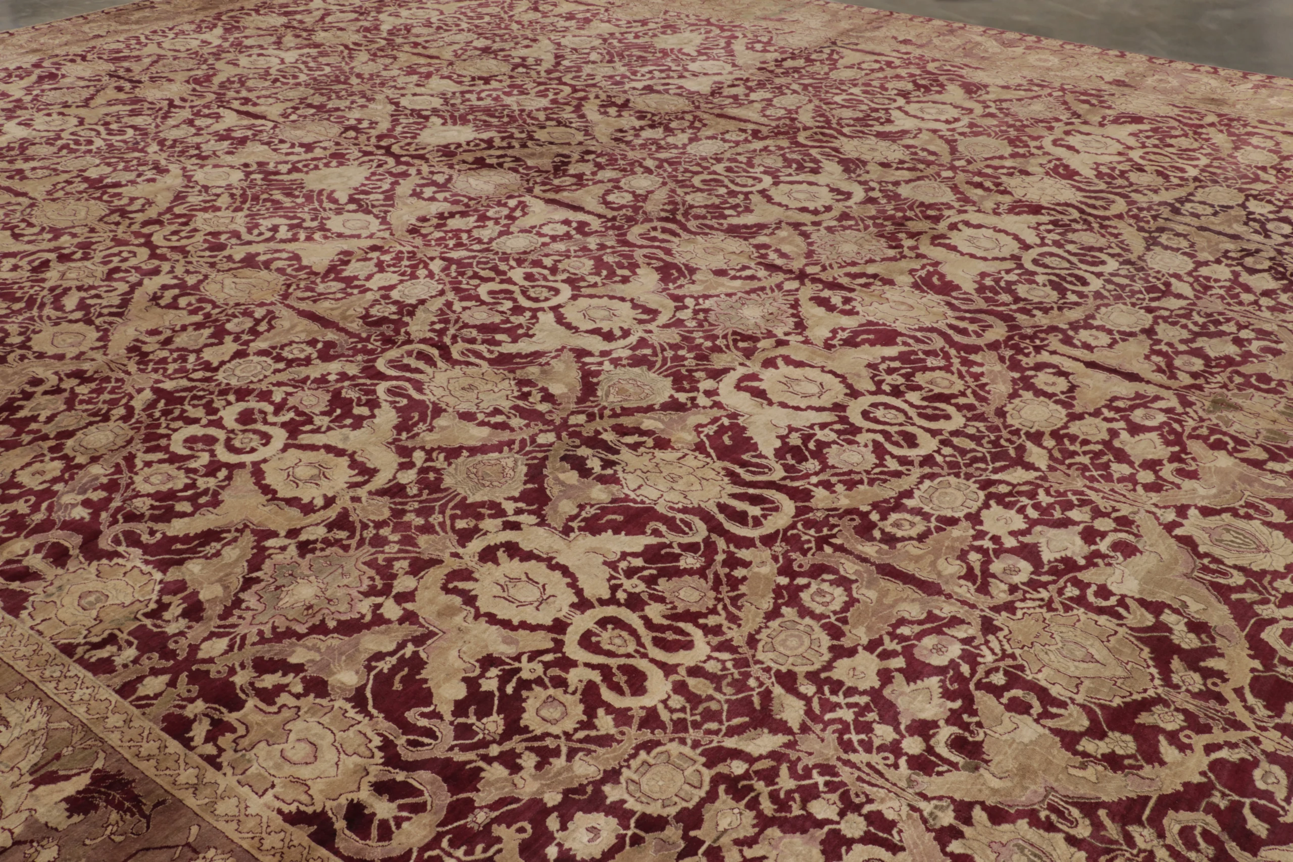 Oversized Antique Agra Floral Rug