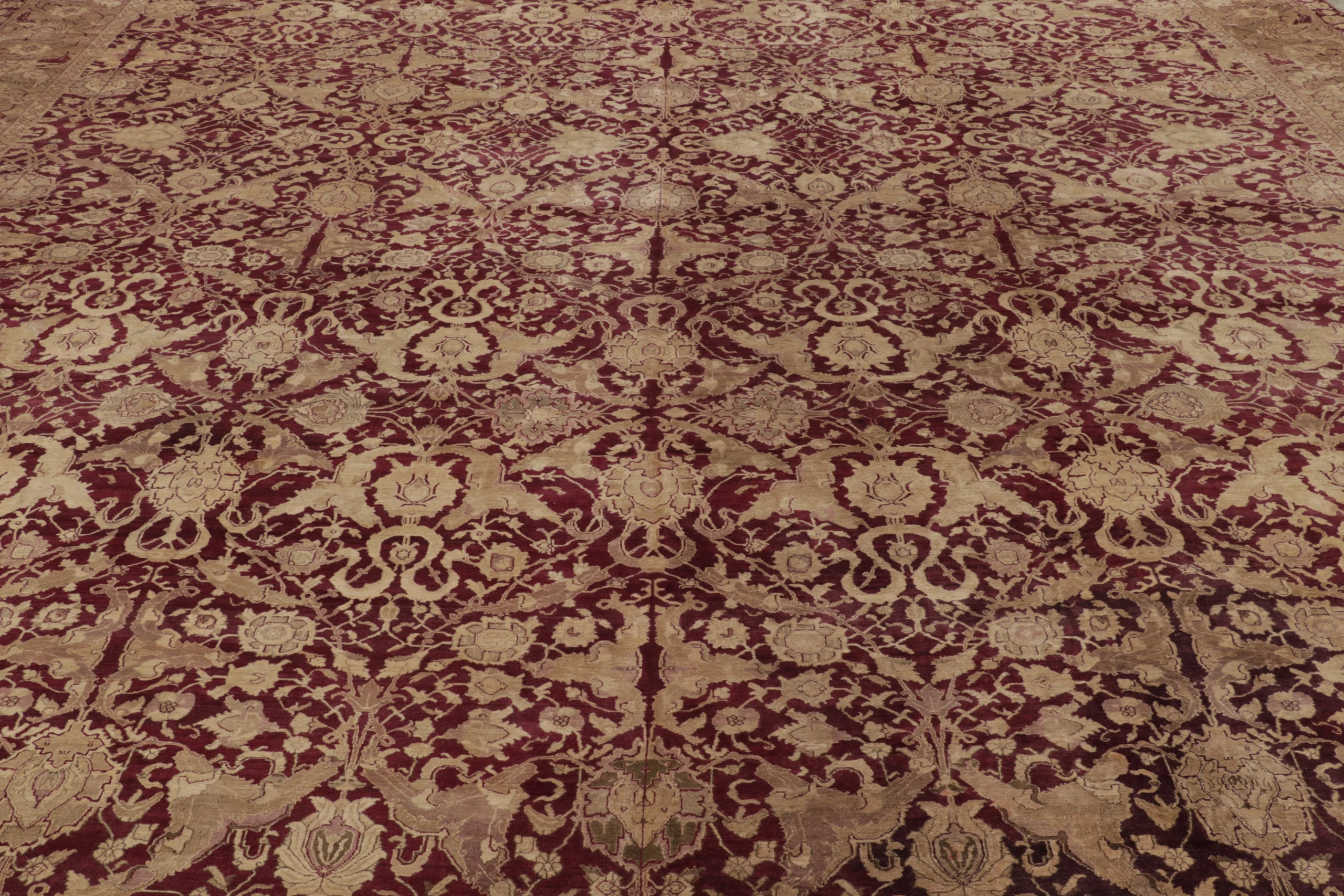 Oversized Antique Agra Floral Rug