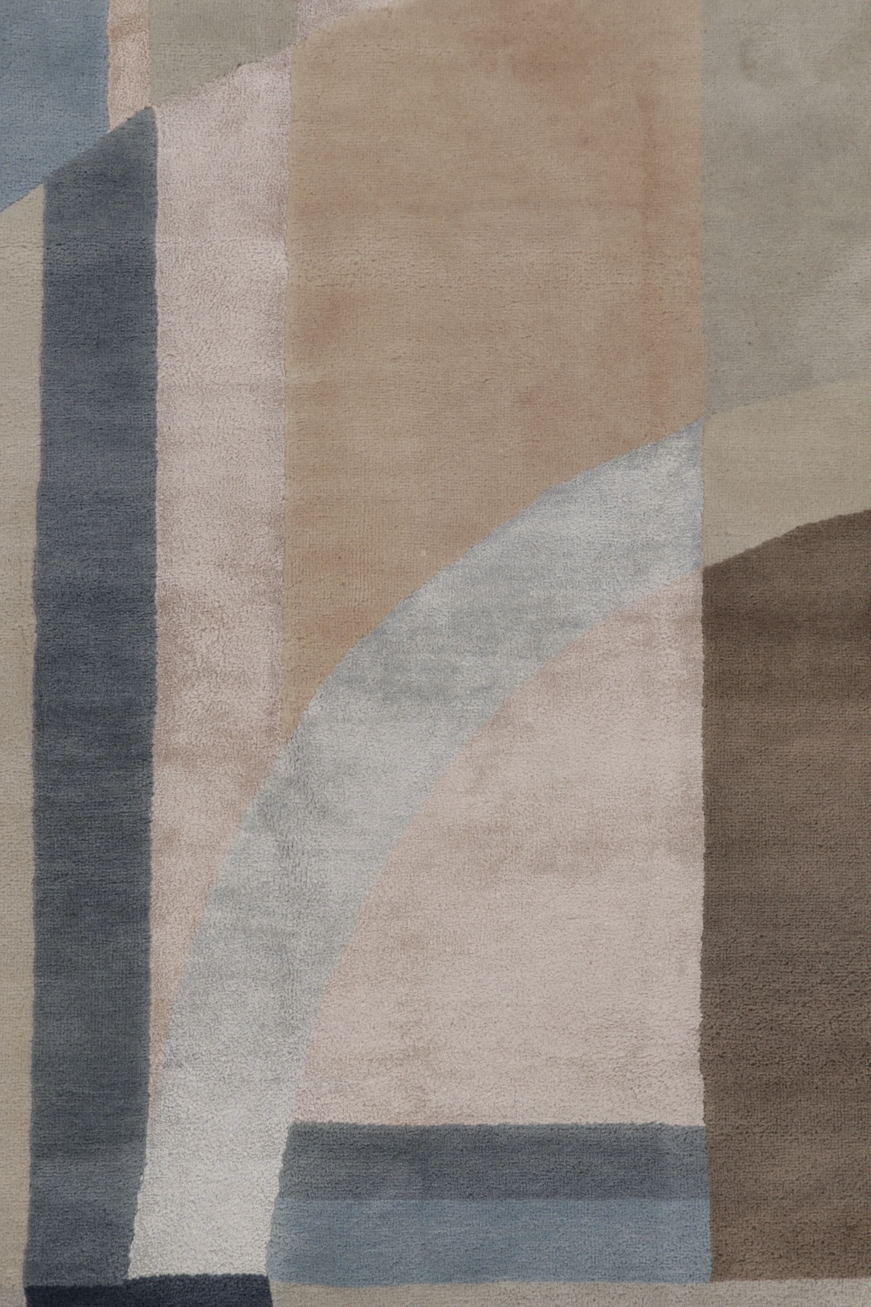 Oversized Mid-Century Modern Geometric Square Rug