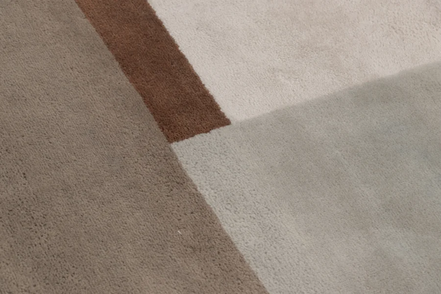 Oversized Mid-Century Modern Geometric Square Rug