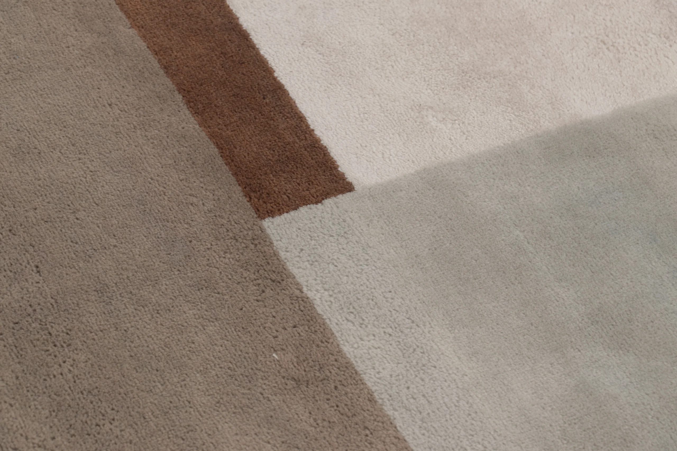 Oversized Mid-Century Modern Geometric Square Rug