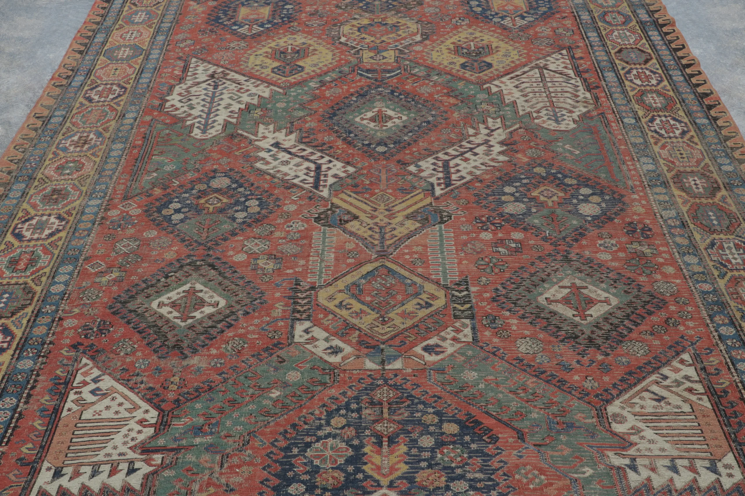 Antique Persian Soumak Dragon Rug