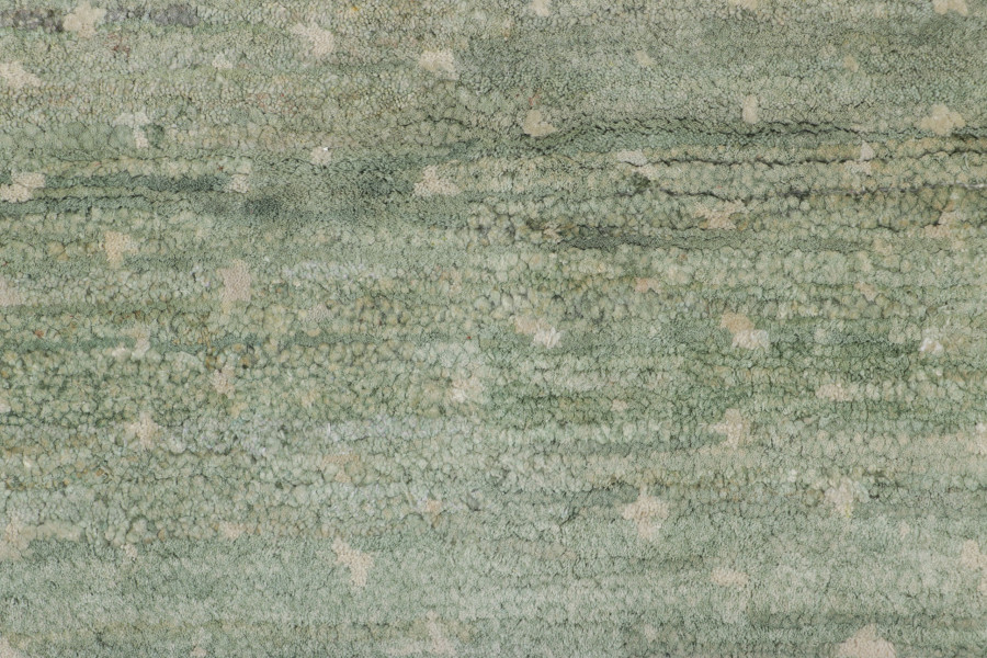 Hover image of Rug & Kilim's Modern Textural Rug in Sage and Ivory Geometric Pattern
