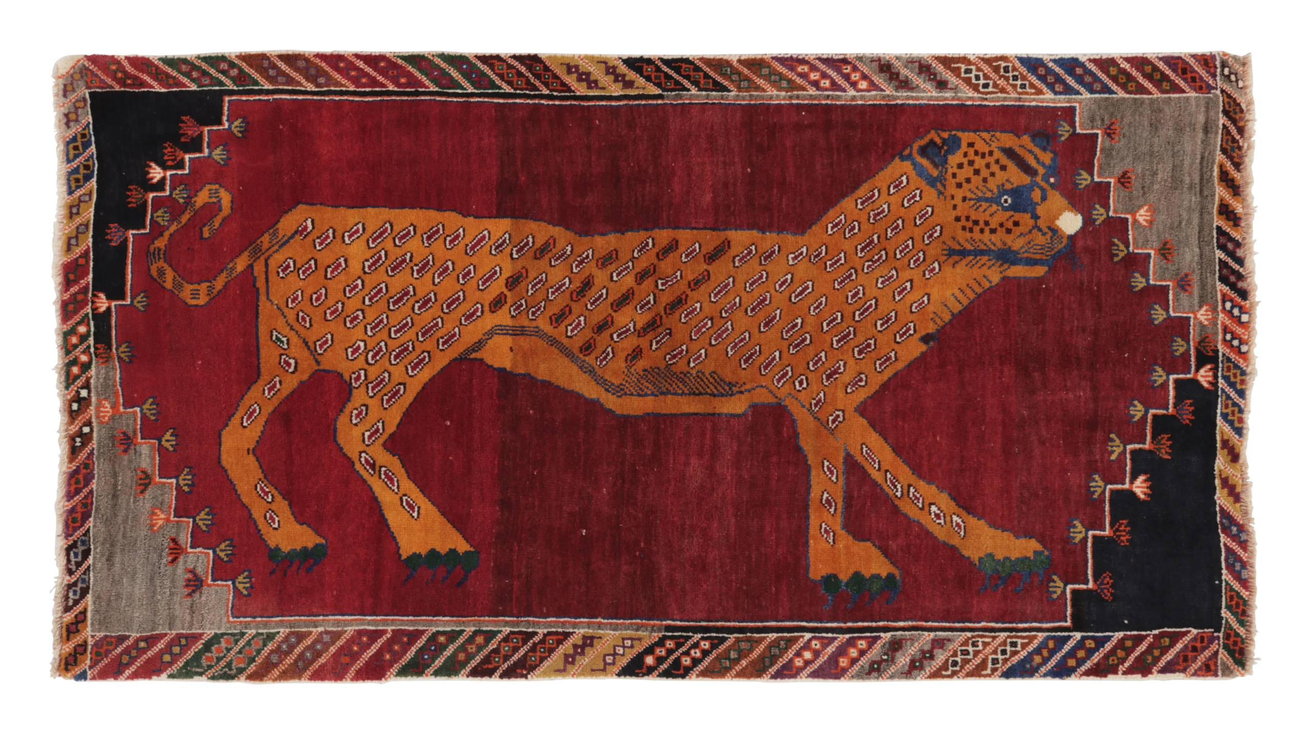 Vintage Persian Gabbeh Pictorial Runner