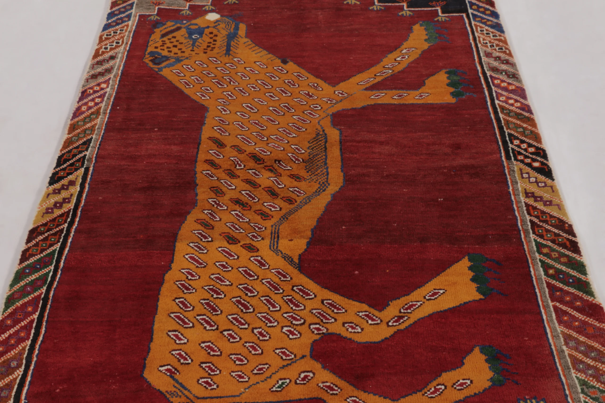 Vintage Persian Gabbeh Pictorial Runner