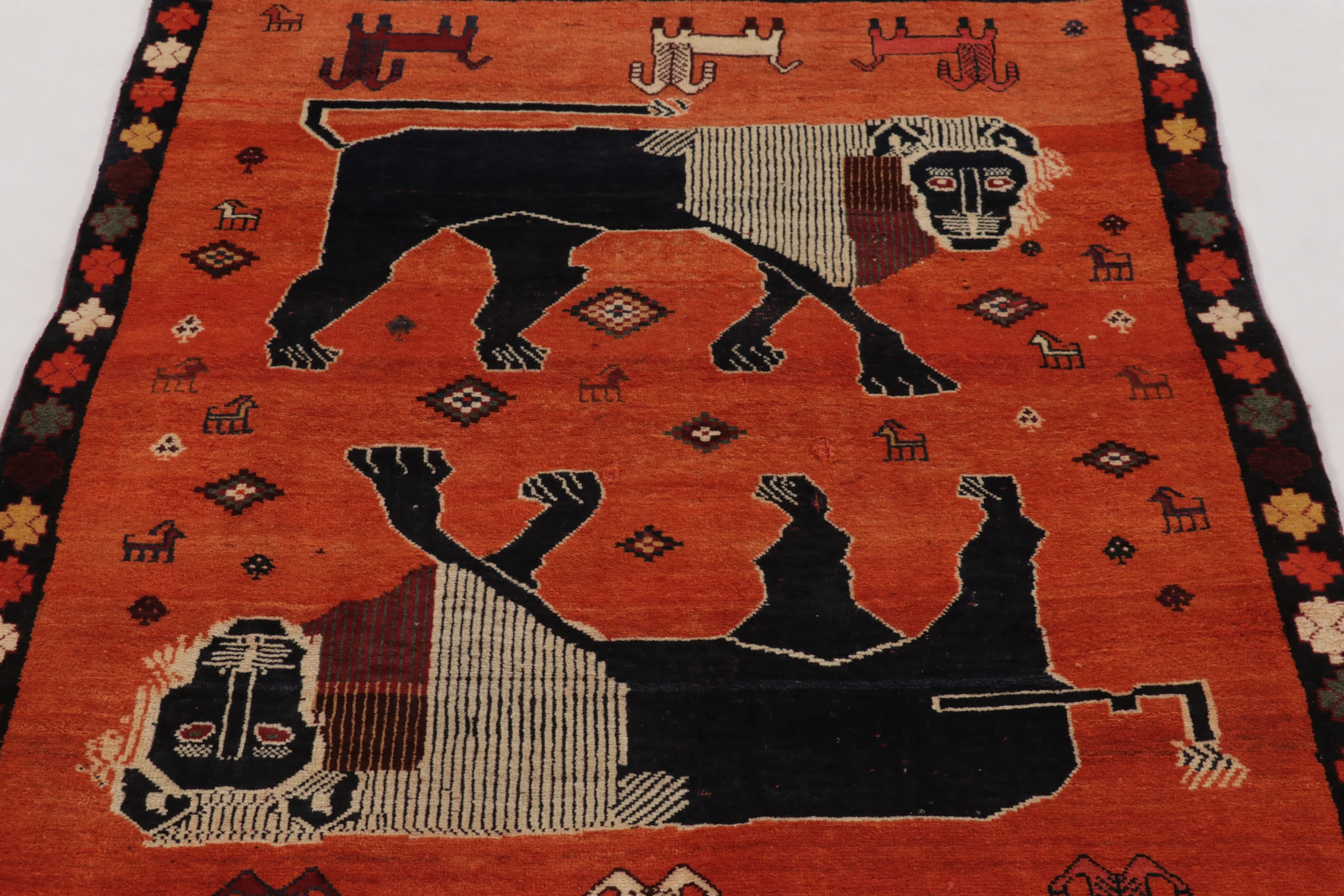 Vintage Persian Gabbeh Pictorial Rug