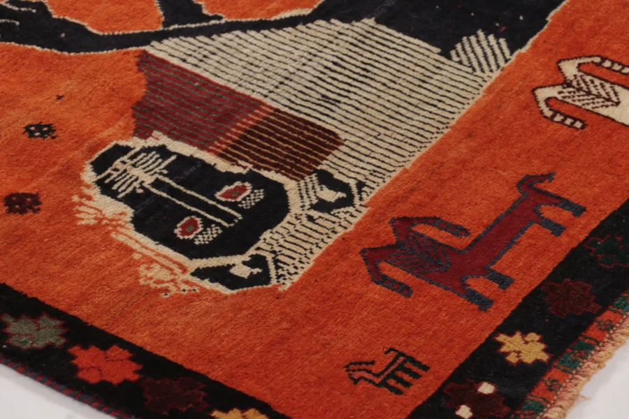 Vintage Persian Gabbeh Pictorial Rug